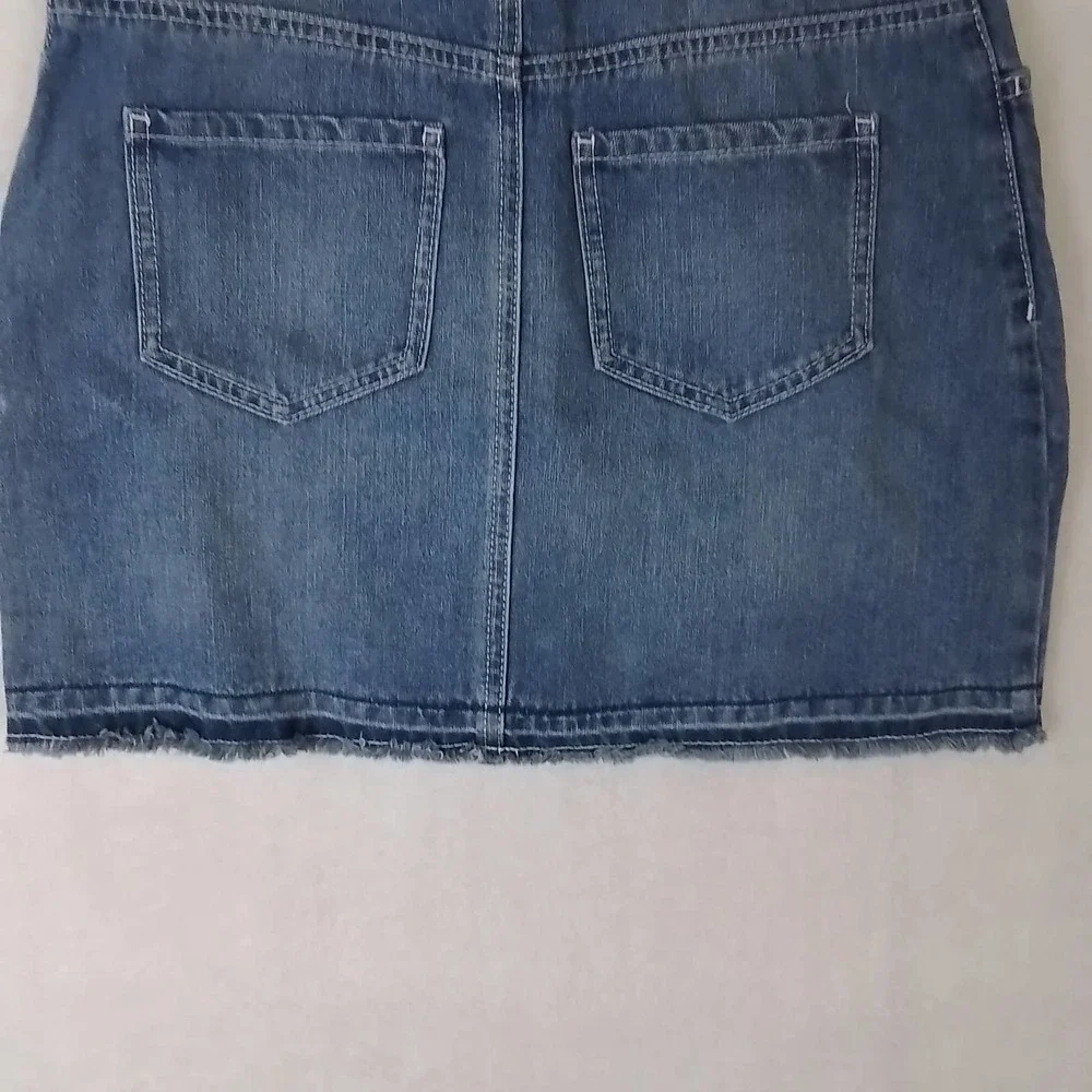 OshKosh Denim Mini Skirt Size 14‎ in Light Wash w/ Distressing